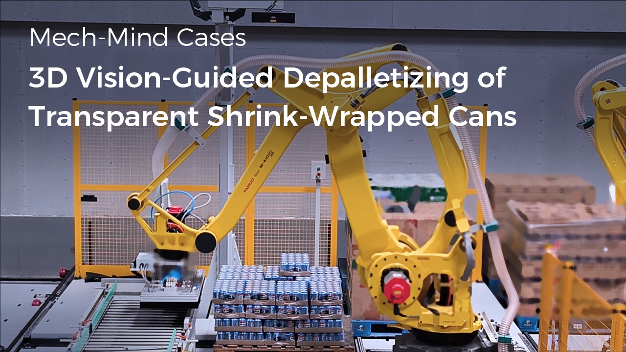 3D Vision-Guided Depalletizing of Shrink-Wrapped Cans in Food and Beverage Industry