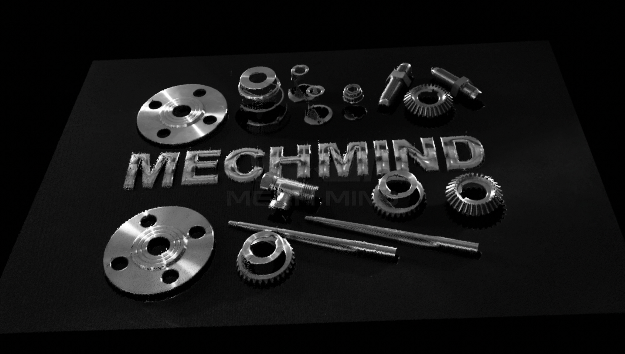 Diverse stark reflektierende Metallteile