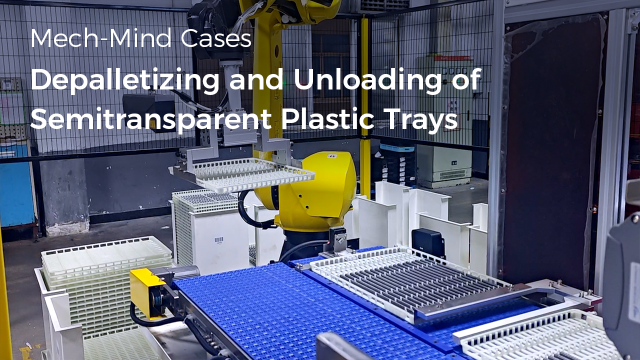 General-Purpose "Eye + Brain" for Robots: Depalletizing & Unloading of Semitransparent Plastic Trays